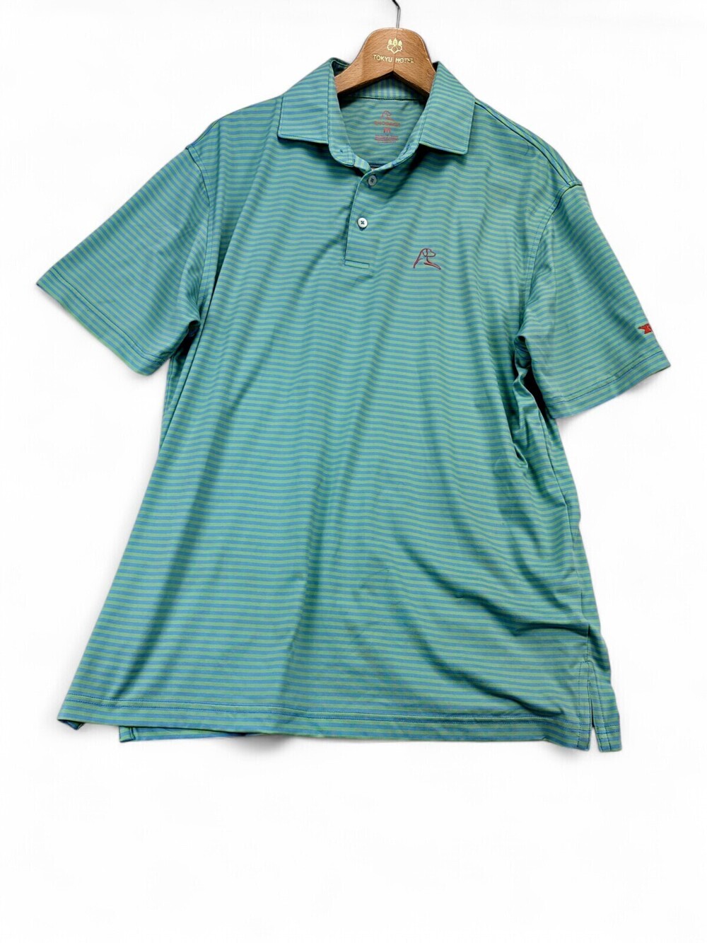 Rhoback Men's Striped Golf Polo Size M Seafoam